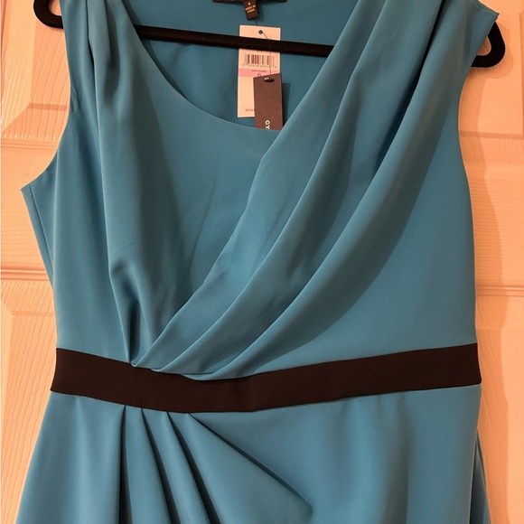 Cynthia Steffe Blue Ruched Asymmetrical Cocktail Dress Size 6 - Picture 3 of 11